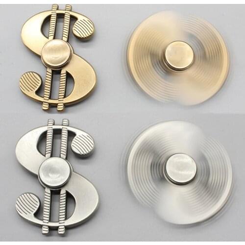 Dollar $ Fidget Spinner Hand Spinner Top Anti-irritability Golden Silver Zinc Alloy Bearing Steel Ball Children ADHD Adult Toy