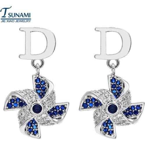 A famous brand of windmill zircon earrings A wedding party for a female friend is a fashionable and delicate zircon nail ER-158