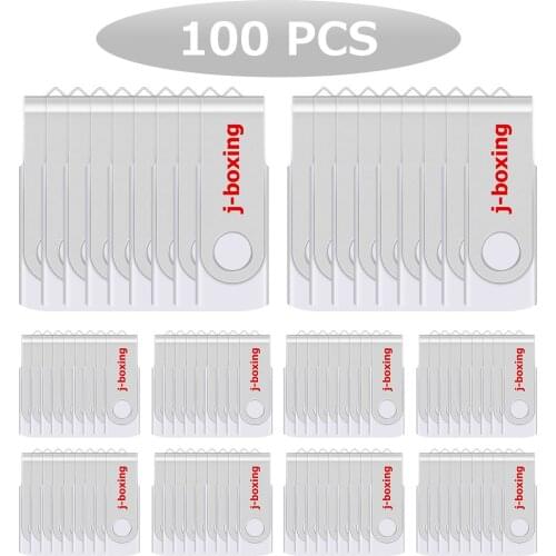 100PCS 8GB USB Flash Drive J-boxing Flash Pend Drive Swivel Thumb Memory Stick for Computer Laptop Macbook USB Device Multicolor