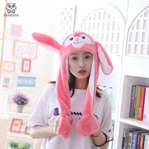 BOLAFYNIA Ballet rabbit headgear with ears moving hat plush toy hat stuffed toy cap