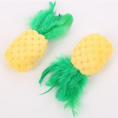 Pineapple Shape Teeth Grinding Catnip Toys Funny Interactive Plush Cat Toy Pet Kitten Chewing Vocal Toy Claws Thumb Bite Cat