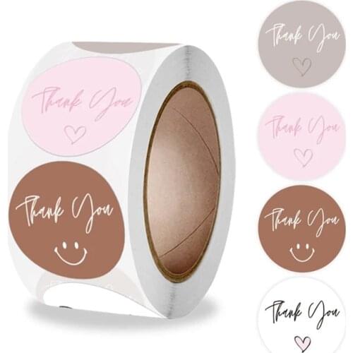 1 Inch Round Thank You Stickers 4 Styles Envelope Seal Labels Birthday Party Gift Packaging Decor Stationery Sticker 100-500 Pcs