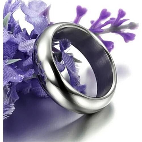 Fashion Smooth Simple Plain Rings 6mm Titanium Steel Wedding Band Ring For Men Women Couples Party Jewelry Accessories Gift