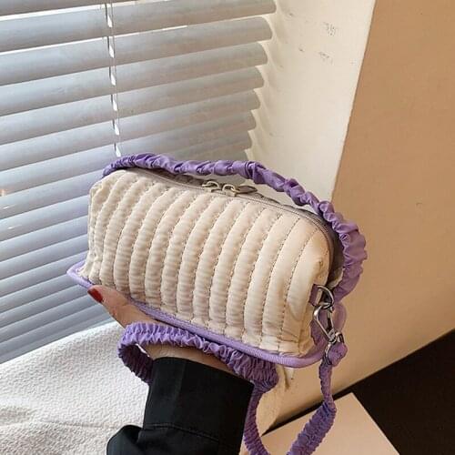 Fashion Pleated Nylon Crossbody Bags For Women 2021 New High Quality Ladies Shoulder Bag Brand Design Trend Handbags and Purses