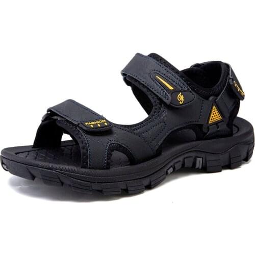 Slide size de masculino sandel sandalle sandalia erkek sandal roman sandalen sandals-men uomo shoes flat da leather sandals man