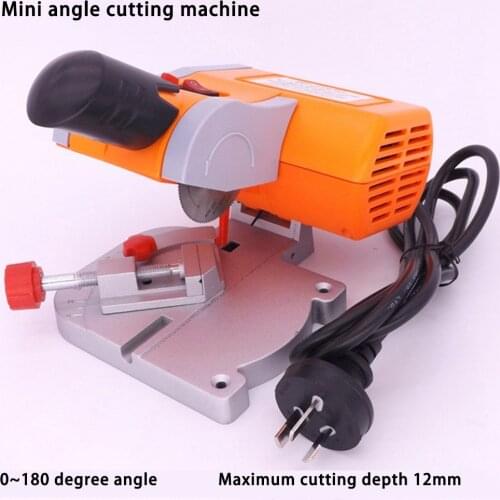 220V Table Cutting Machine Bench Mini Cut-off 0-45 Miter Saw Steel Blade 3/8" for Cutting Metal Wood Plastic