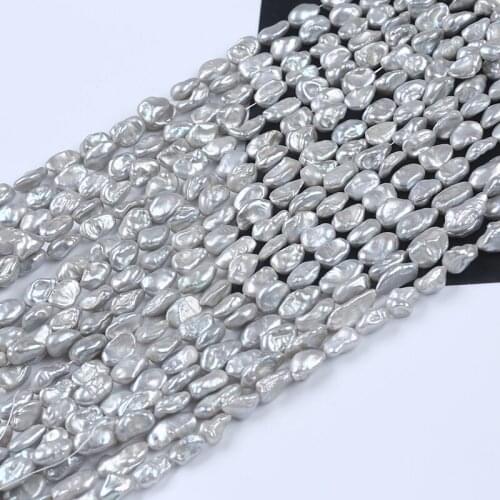 7-8mm Grey Color Keshi Natural Freshwater Pearls For Jewelry Making