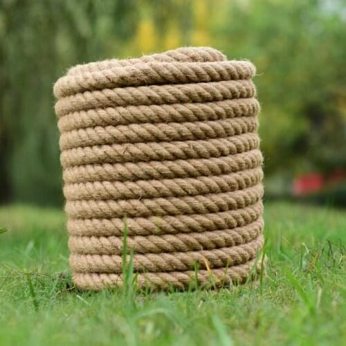 16mm Jute Hemp Rope Natural Thick Rope Craft Twine for Gardening Bundling Camping Decorating