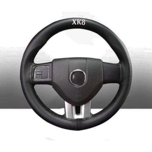 15 Inch Cowhide Braid with Needles Thread Genuine Leather Car Steering Wheel Cover Soft Anti Slip for Jaguar Xk8