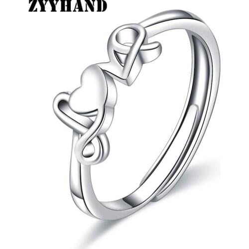 Platinum-Plated Women LOVE Adjustable Ring Girl Wedding Romantic Style Letter Free Size Lady Finger Jewelry