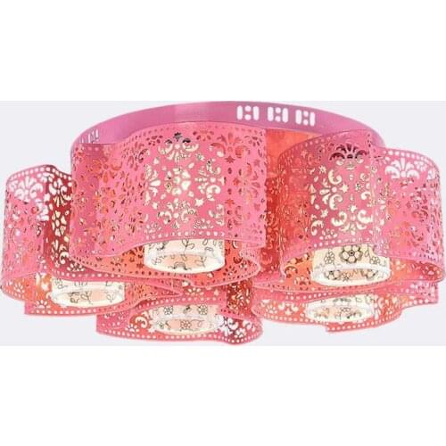 Modern Wedding Bedroom Ceiling Lamp Painted Metal windmill Hollow Out Living Room Ceiling Lights Fabric Parlor Ceiling Lighting