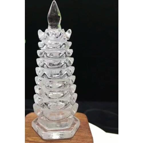 Clear crystal clear crystal natural mineral high quality clear linglong pagoda water quartz crystal fengshui household accessori