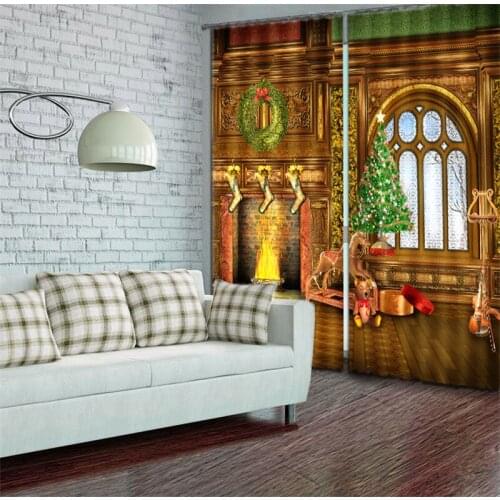 Luxury Blackout 3D Window Curtains For Living Room kids Bedroom Drapes Cortinas Rideaux Customized size Christmas pillowcase