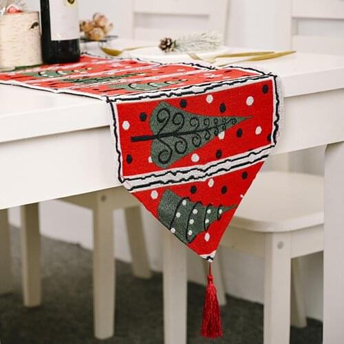 Christmas Table Flags Merry Christmas Table Decor for Home Merry Xmas Table Mat Xmas Elk Tablecloth Table Cover Noel