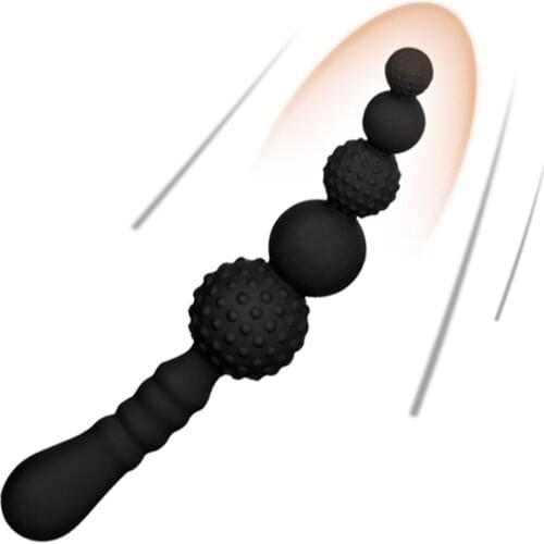 Silicone Long Aanl Beads Butt Plugs Anal Sex Toys for Women Men Gay Prostate Massage Black Anus Dilator Anal Plug Adult Products