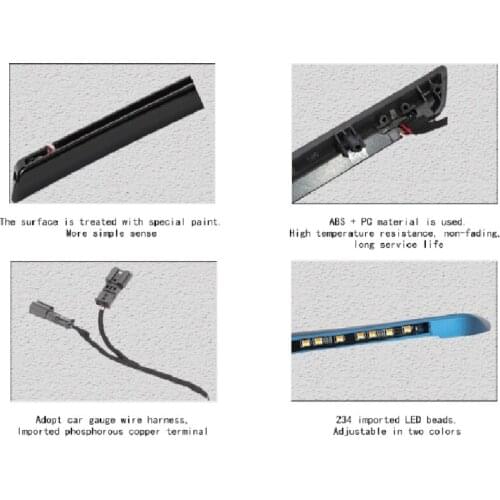 Car Interior Lights Strip Lights with Blue and Orange Colors for 3 Series F30 4x Door Strip Light Belts Interior Decor