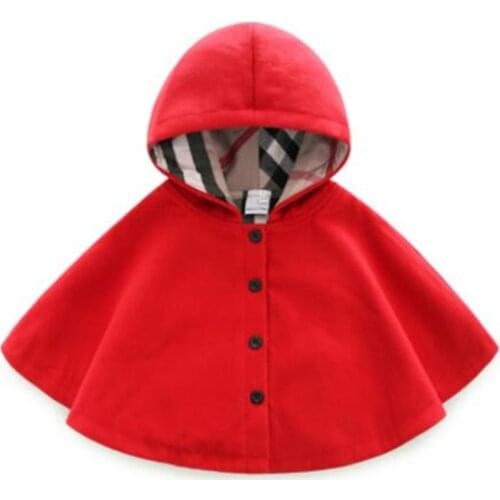 Spring and Autumn Childrenswear Newborns Woolen Windproof Mantle Baby Thick Warm Cloak Infant wai chu fu Shawl