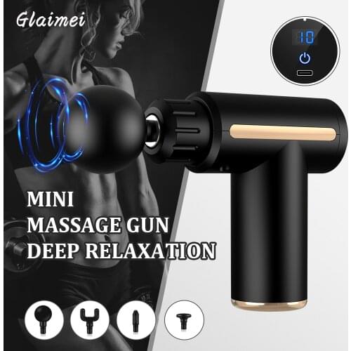 Glaimei Massage Gun High Frequency Deep Tissue Percussion Muscle Massager For Pain Relief Fascia Gun Electric Body Massager