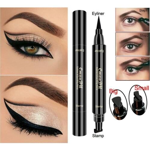 CmaaDu Liquid Stamp Eyeliner Pencil Double-Headed Dual-use Waterproof Black Eye liner Eye makeup Cosmetic Makeup Tool TSLM1