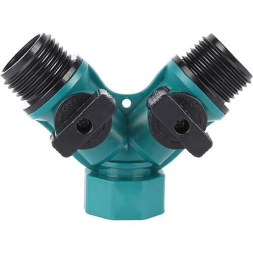 1Pcs 3/4 Inch Y Type 2 Way Quick Connector Adapter Water Splitter Garden Tap Irrigation Valve Hose Pipe Quick Connector