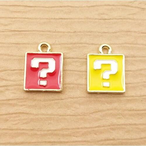 10pcs 10x12mm enamel question mark charm for jewelry making earring pendant bracelet & necklace charms