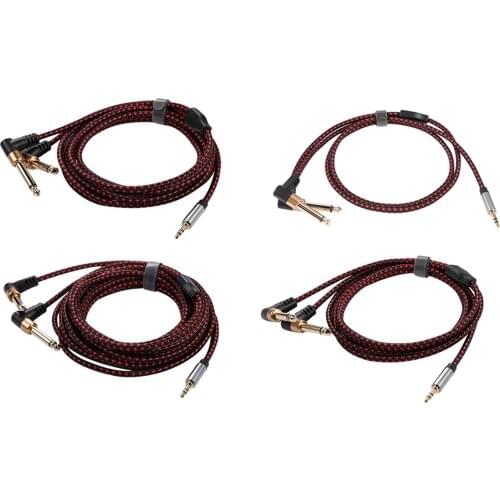 3.5mm to Double 6.35mm Stereo Audio Cable Y-Cable Splitter Speaker Cord