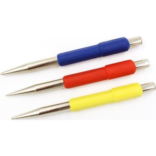 3pcs/set Durable Rubber Handle Center Punching Pin Central Hole Positioning Fitter Punch Chisel Pricker Punching Drill Tool