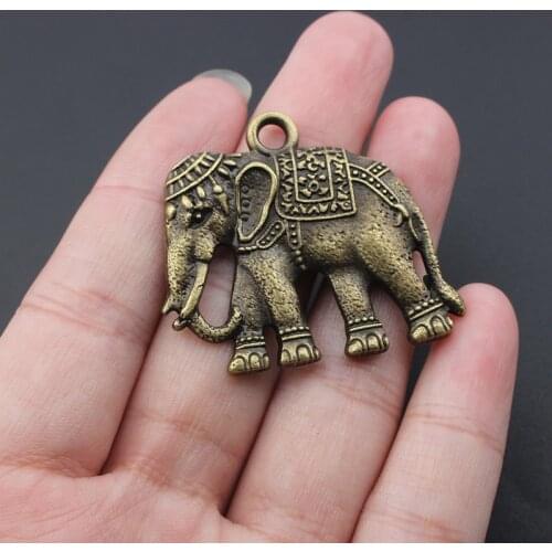 3pcs/lot Zinc Alloy Large Elephant Charms Fit Jewelry Animal Pendant Charms DIY Necklace Makings Findings Accessories 39*35MM