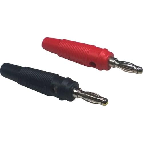 4mm plastic gold plating plug black red plastic shell, stereo dual speakers, cable pin banana plug connector 2/5/10 Kit