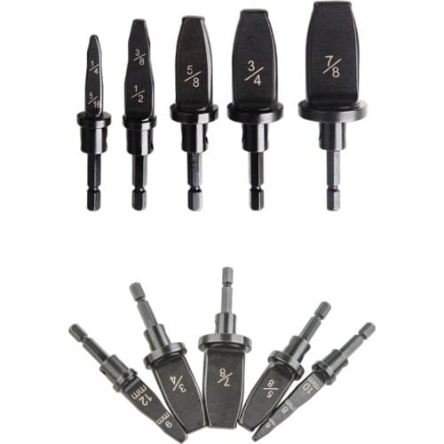 5pcs Pipe Expander Metric and Inch Pipe Expander Hexagonal Handle Air Conditioner Copper Pipe Reamer Electrician Repair