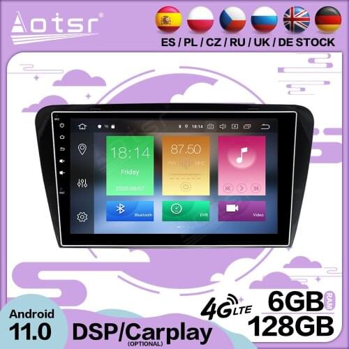 6+128G Carplay Android 11 For Skoda Octavia 2014 2015-2017 Car Multimedia GPS Video Player Radio Receiver Audio Stereo Head Unit
