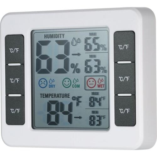 LCD Digital Indoor Thermometer Hygrometer Room ℃/℉ Temperature Humidity Gauge Meter Thermo-Hygrometer