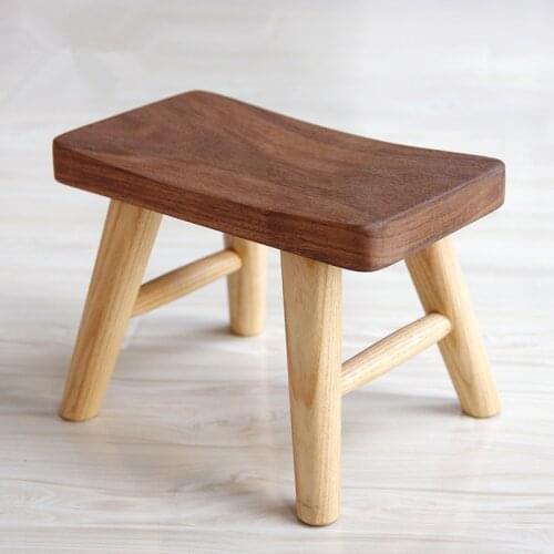 Rural wooden stool square stool American meals stool surface stool children taboret pure real wood bench high chairs
