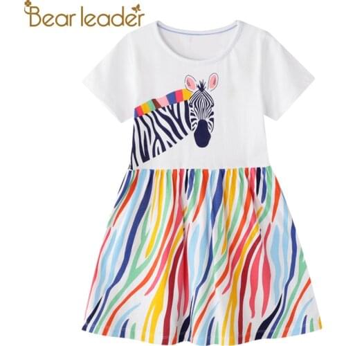 Bear Leader Baby Girls Party Costumes New Summer Fashion Kids Sweet Cartoon Costumes Children Colorful Vestidos Clothing 2-7Y