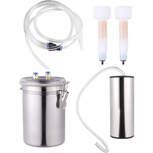 2L Electric Milking Machine Goat Sheep Stainless Steel Bucket Suction Vacuum Pump Household Milker Milking Machines (UK Plug)