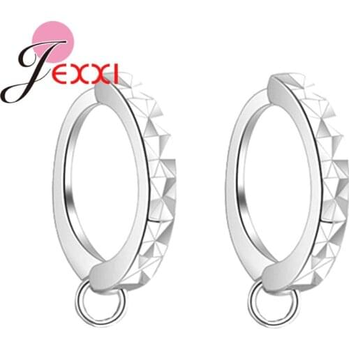 Two Models Genuine 925 Sterling Silver 10 Pairs/20 PCS Girls Women Hoop Earrings DIY Components Jewelry For Wholesale