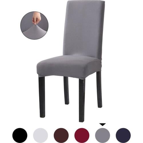 Spandex Elastic Solid color Dining Chair Slipcover Modern Removable Anti-dirty Kitchen Seat Case Stretch Chair Cover for Banquet