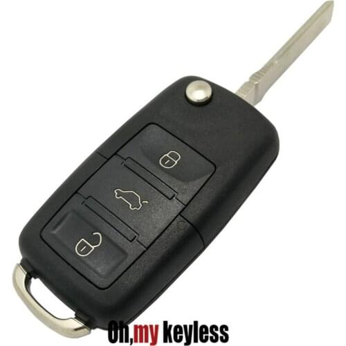 Replacement key shell for vw santana jetta golf bora passat flip remote control key case 3 button key covers for vw key