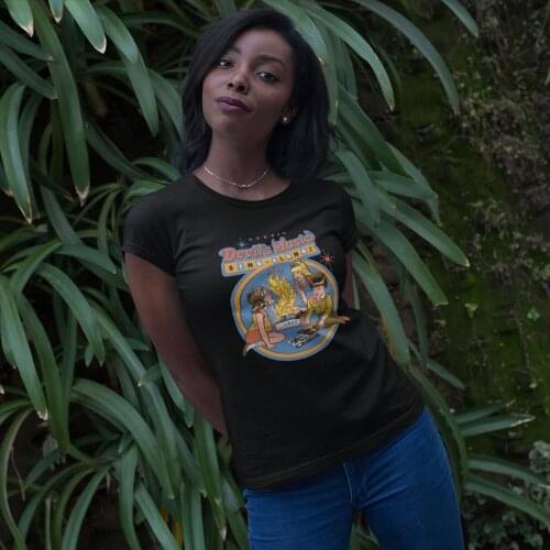 Devil T-Shirt Devil S Music Sing Along T Shirt O Neck Print Women tshirt Short Sleeve Navy Cotton Trendy XL Ladies Tee Shirt