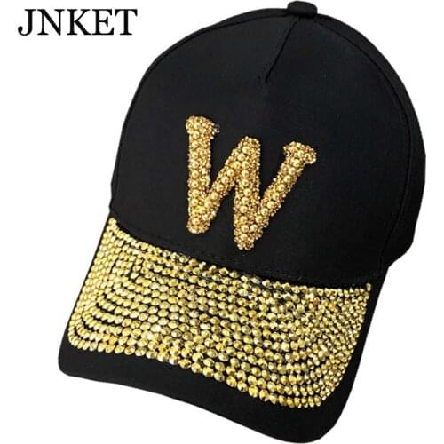 JNKET New Fashion Women Letter Baseball Cap Hip Hop Caps Rhinestones Baseball Hats Sunhat Adjustable Snapbacks Hats Casquette