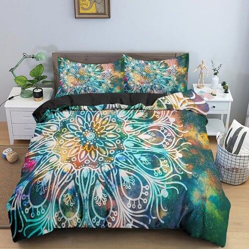 Mandala Duvet Cover Set Luxury Soft Microfiber Bedding Sets Bohemian Pattern Comforter Quilt Cover Single Double Queen King Size