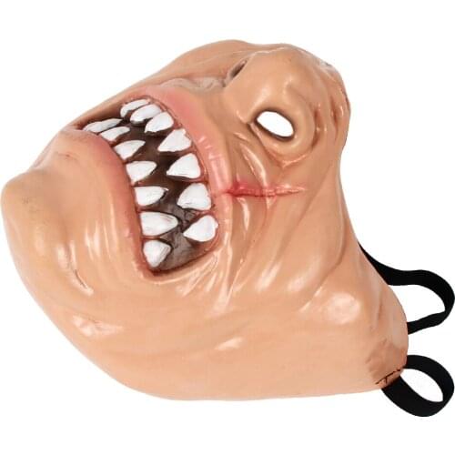 Half Face Mask Halloween Cosplay Fierce Dress Up Clown Face Party Costume Accessories Latex Horror Props