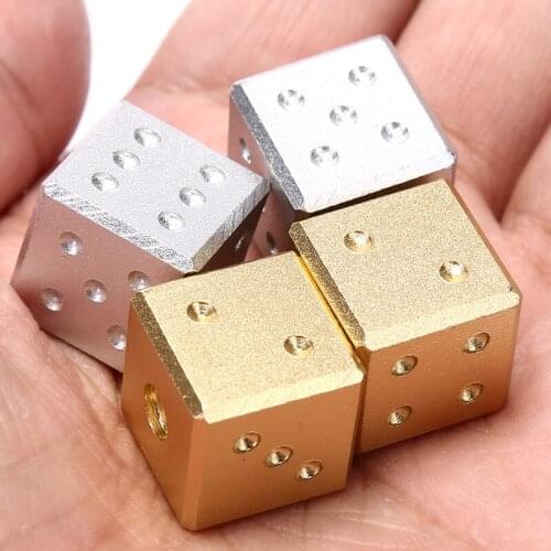 16mm Metal Dice Gold/Silver Pure Color Aluminum Club Bar Drinking Playing Game Tool