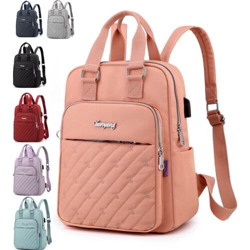 Fashion Women Travel Backpack 13.3" Laptop Backpack USB Shoulder Bag Anti-Theft Bookbag Rucksack For Teenage Girl Safety Bagpack