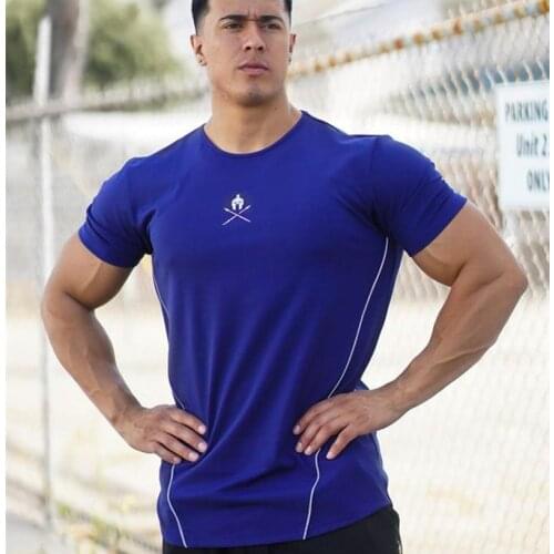 Men Tshirt Bodybuilding Muscle Shirt Workout Fitness Casual T-shirt Summer Streetwear Mens Clothing