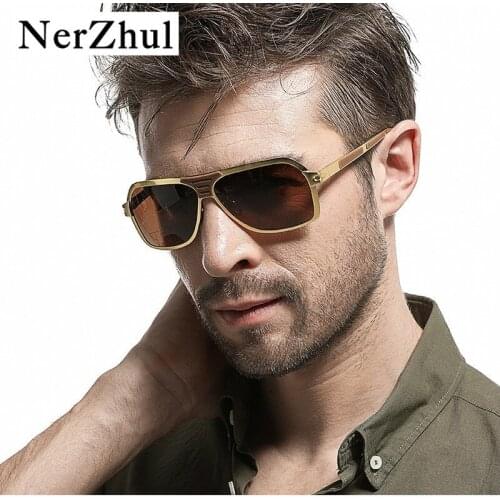 Nerzhul Man Hd Polarized Sunglasses Fashion Mens Sunglasses Brand Designer High Quality Golden Metal Lunette Sun Glasses Man