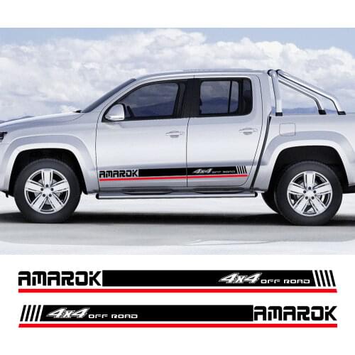 Car Door Side Skirt Stripes Decals For VW Volkswagen Amarok Pickup Sticker Truck 4x4 Off Road Vinyl Decor Cover Auto Accessories