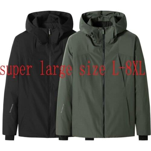 New Arrival Super Large Winter Men Fashionable Hooded Down Jacket White Duck Down Thick Casual Loose Plus Size XL-5XL6XL7XL8XL