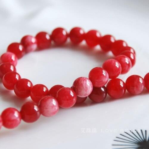 Wholesale 15"38cm natural cherry red chalcedony 4-12mm round loose beads jewelry making DIY for women