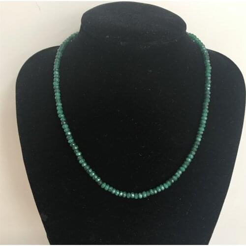 45cm 3*4mm Emeralds Color Natural Stone Necklace Handmade Cut Small Bead Fashion Jewelry Best Gift for Mothers Day Daughter New